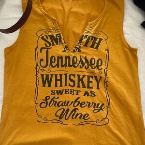 Yellow Cut Out Graphic Tank Top